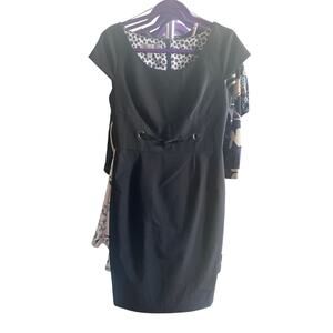 London Times Black Polka Dot Lined Dress Size 8 - Excellent Condition